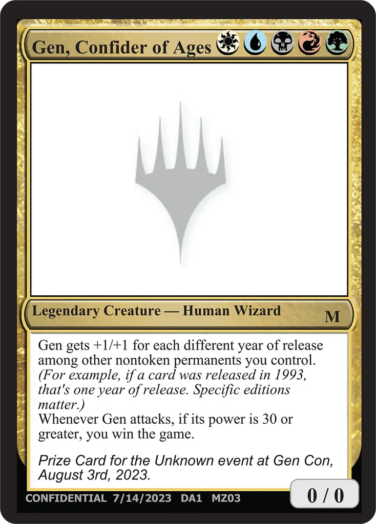 Gen, Confider of Ages · Unknown Event