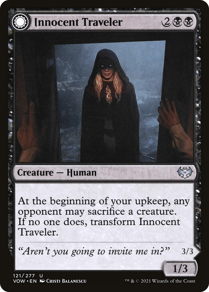 Innocent Traveler // Malicious Invader · Innistrad: Crimson Vow