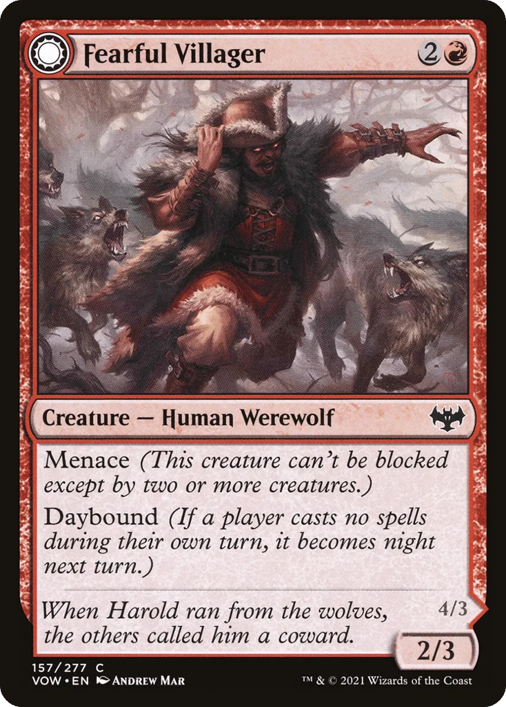 Fearful Villager // Fearsome Werewolf · Innistrad: Crimson Vow