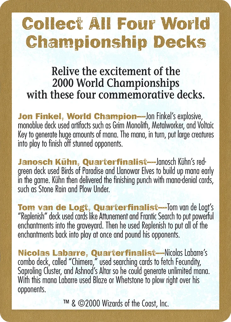 2000 World Championships Ad · World Championship Decks 2000