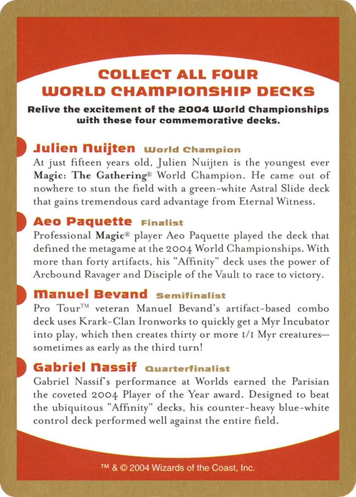 2004 World Championships Ad · World Championship Decks 2004