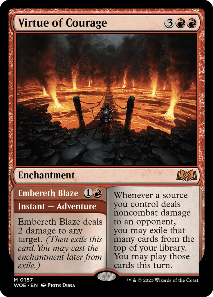 Virtue of Courage // Embereth Blaze · Wilds of Eldraine