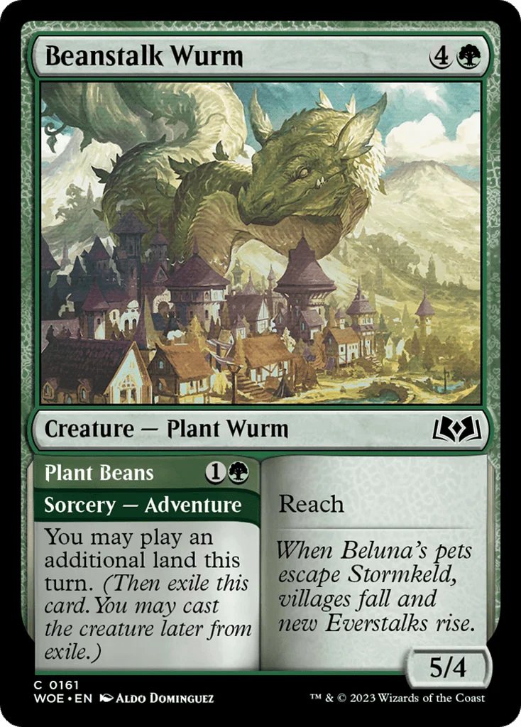 Beanstalk Wurm // Plant Beans · Wilds of Eldraine
