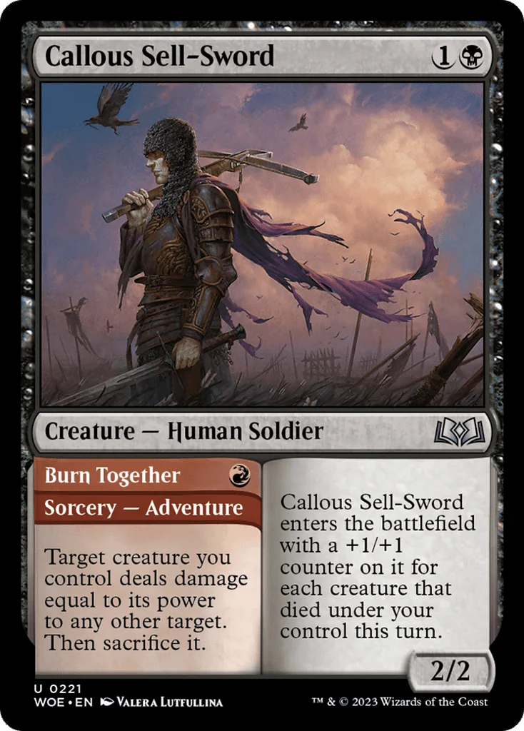 Callous Sell-Sword // Burn Together · Wilds of Eldraine