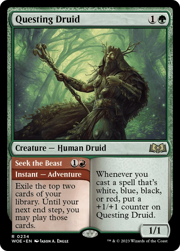 Questing Druid // Seek the Beast · Wilds of Eldraine