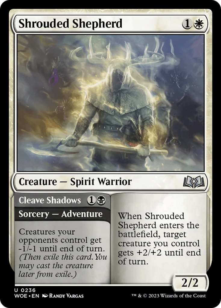 Shrouded Shepherd // Cleave Shadows · Wilds of Eldraine