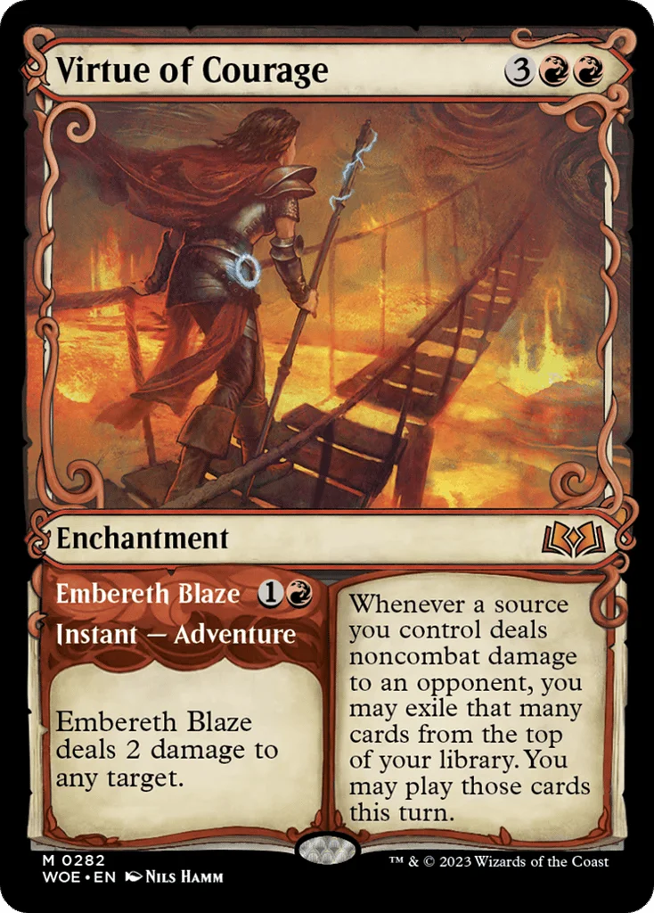Virtue of Courage // Embereth Blaze · Wilds of Eldraine