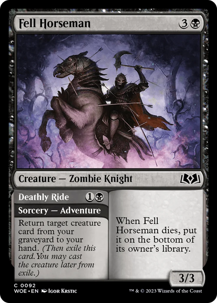 Fell Horseman // Deathly Ride · Wilds of Eldraine