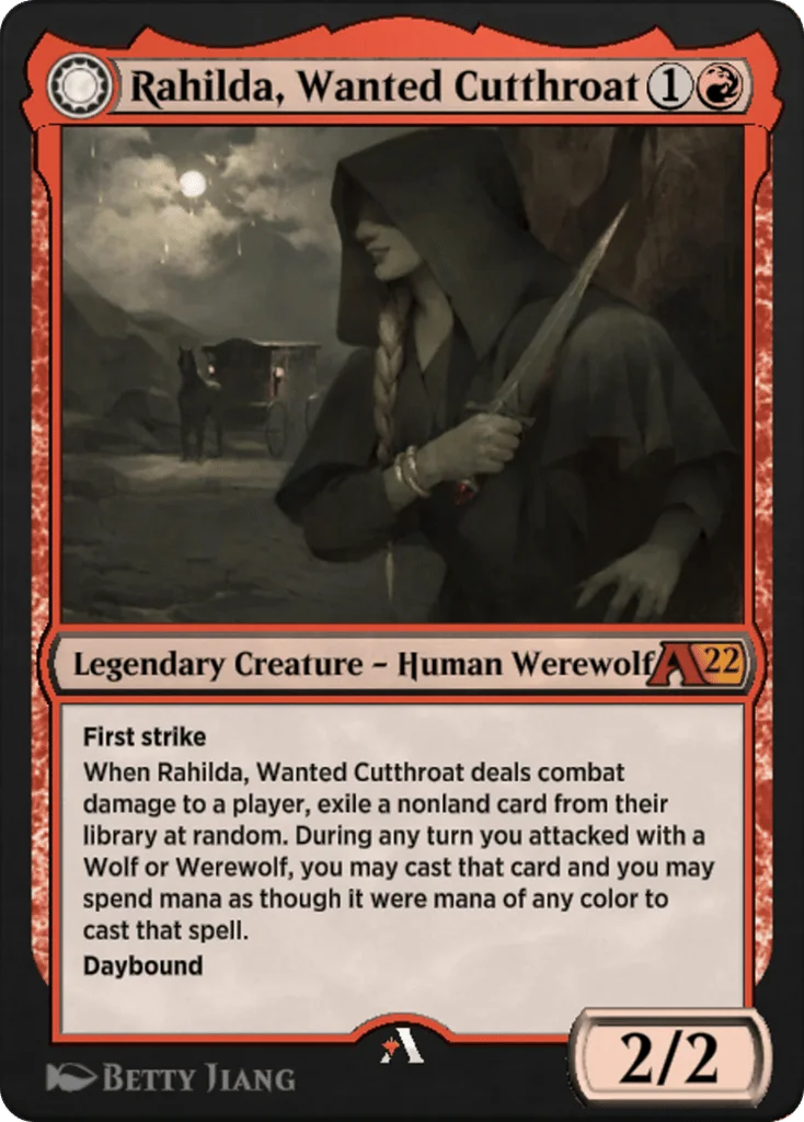Rahilda, Wanted Cutthroat // Rahilda, Feral Outlaw · Alchemy: Innistrad