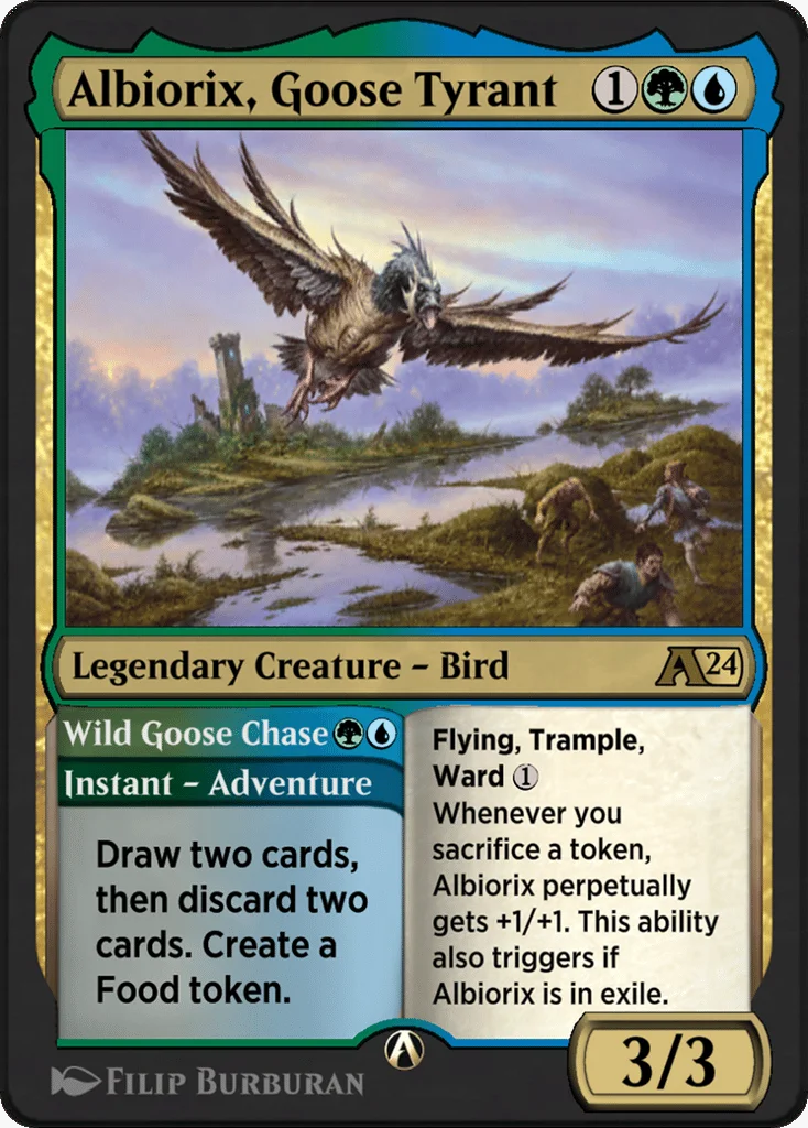 Albiorix, Goose Tyrant // Wild Goose Chase · Alchemy: Outlaws of Thunder Junction