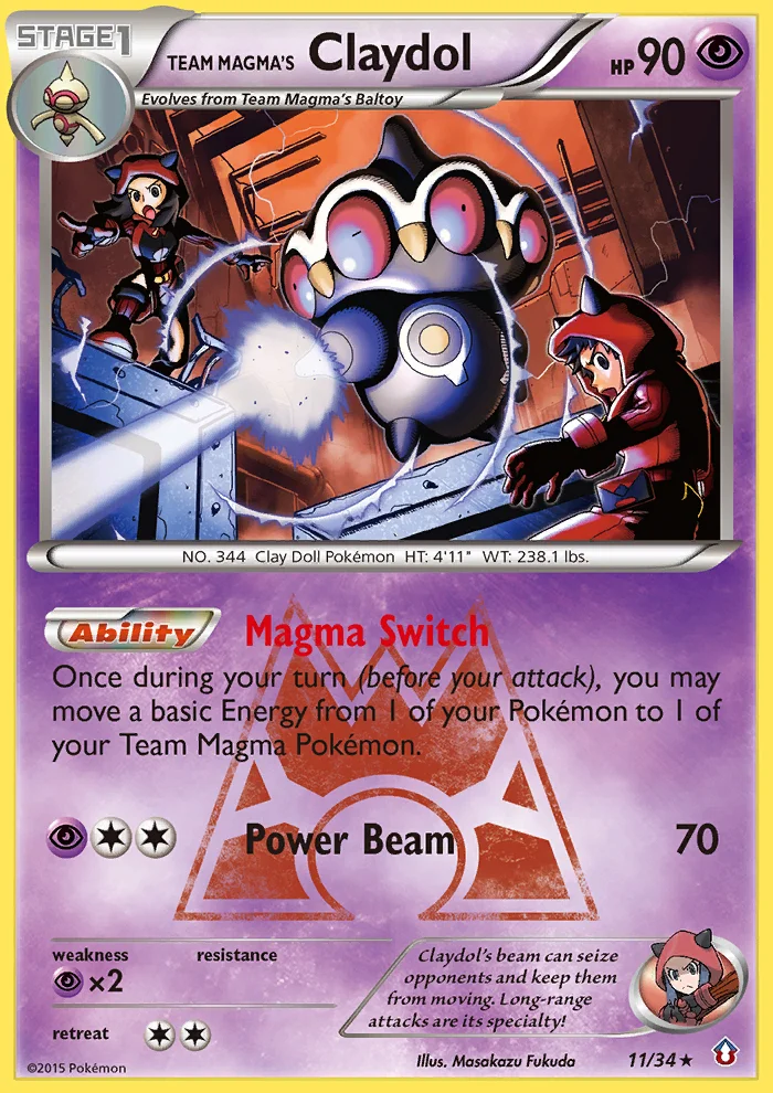 Team Magma's Claydol · Double Crisis