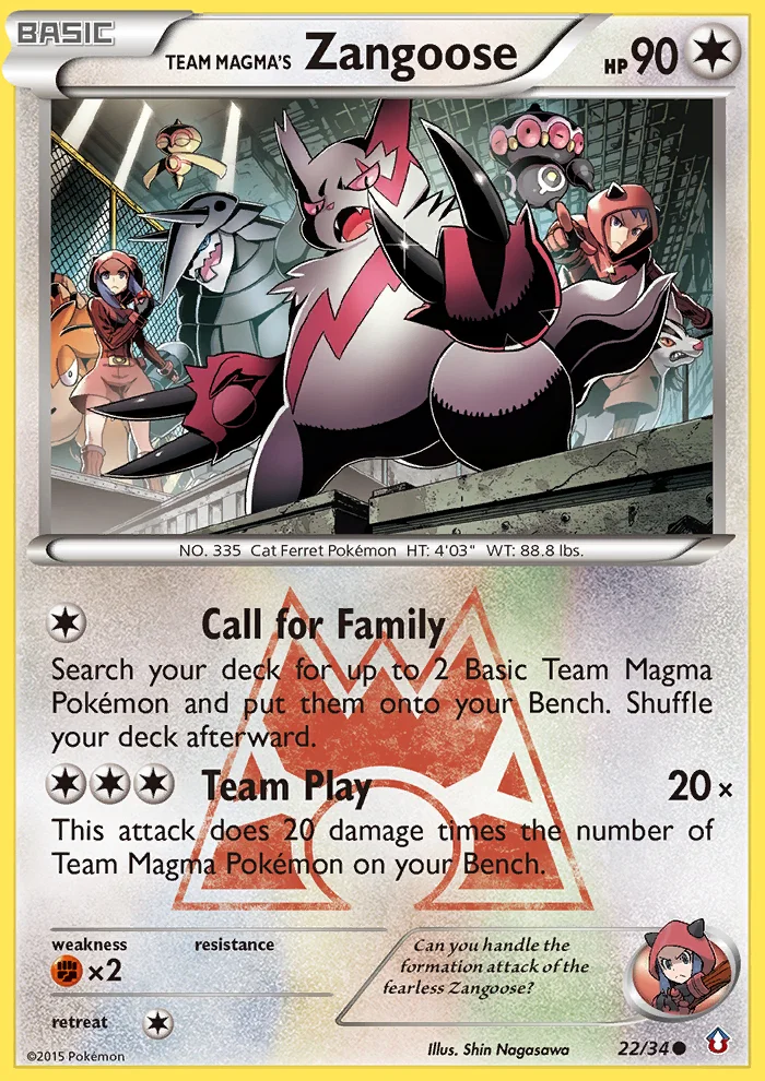 Team Magma's Zangoose · Double Crisis