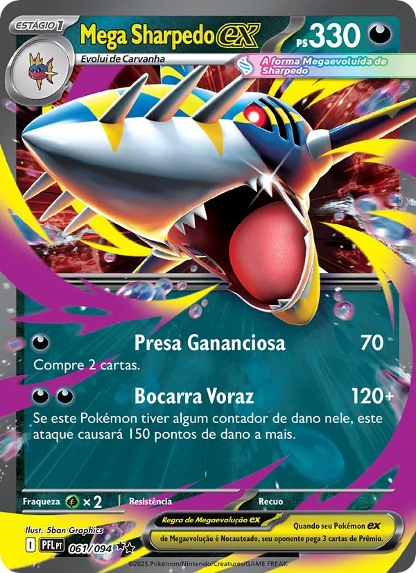 Mega Sharpedo ex · Fogo Fantasmagórico