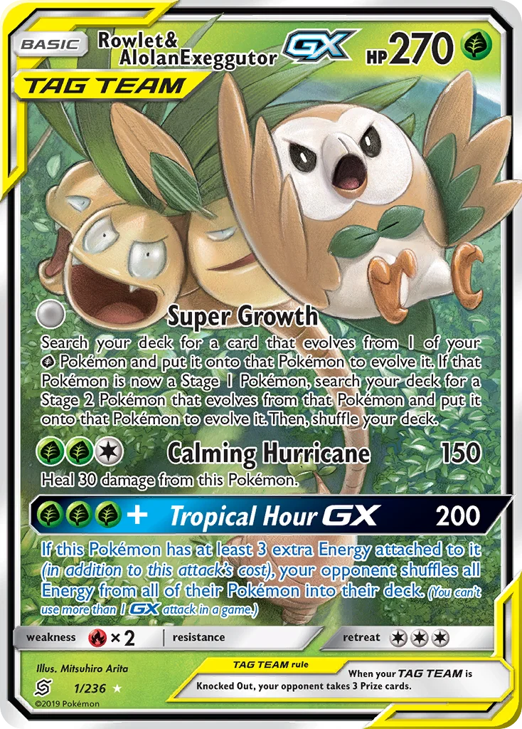 Rowlet & Alolan Exeggutor-GX · Unified Minds
