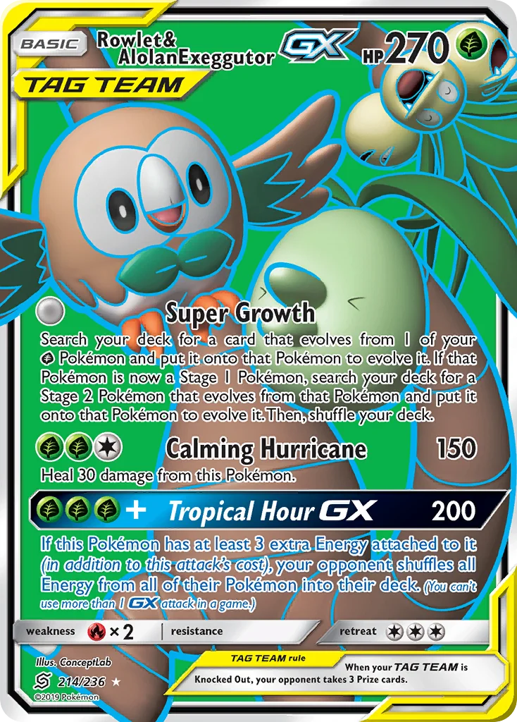 Rowlet & Alolan Exeggutor-GX · Unified Minds