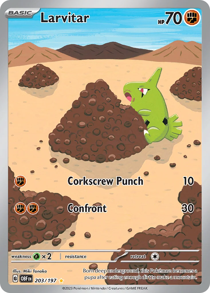 Larvitar · Obsidian Flames