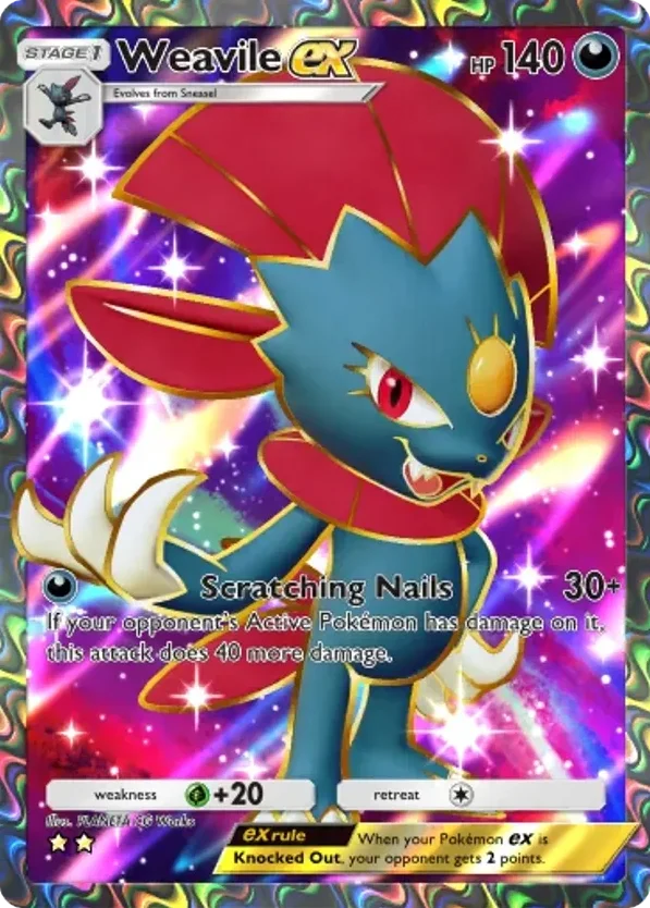 Weavile ex · Space-Time Smackdown