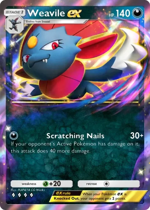 Weavile ex · Space-Time Smackdown