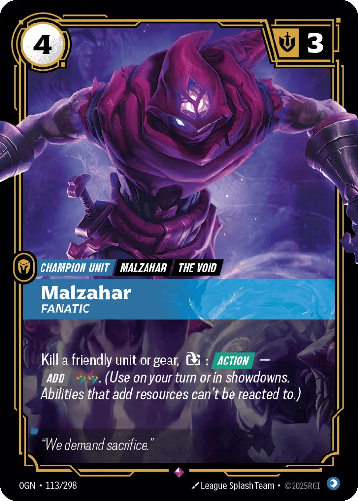 Malzahar, Fanatic · Origins