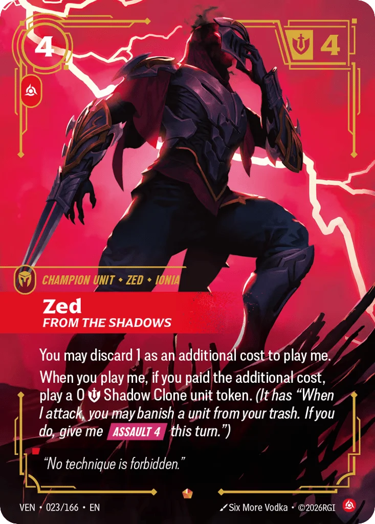 Zed, From The Shadows · Vendetta