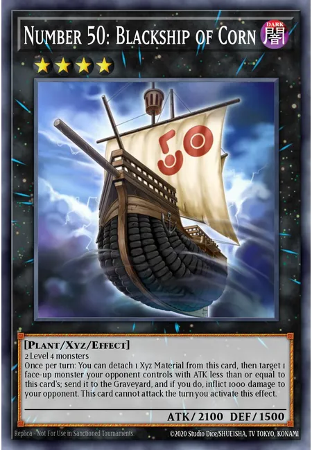 Número 50: Navio Negro de Milho · Yu-Gi-Oh! ZEXAL Volume 2 promotional card